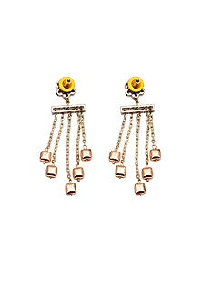 Gold Finish Zirconia Dangler Earrings