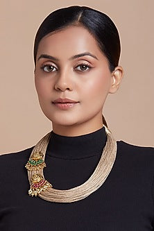 Beige Lakshmi Pendant Necklace