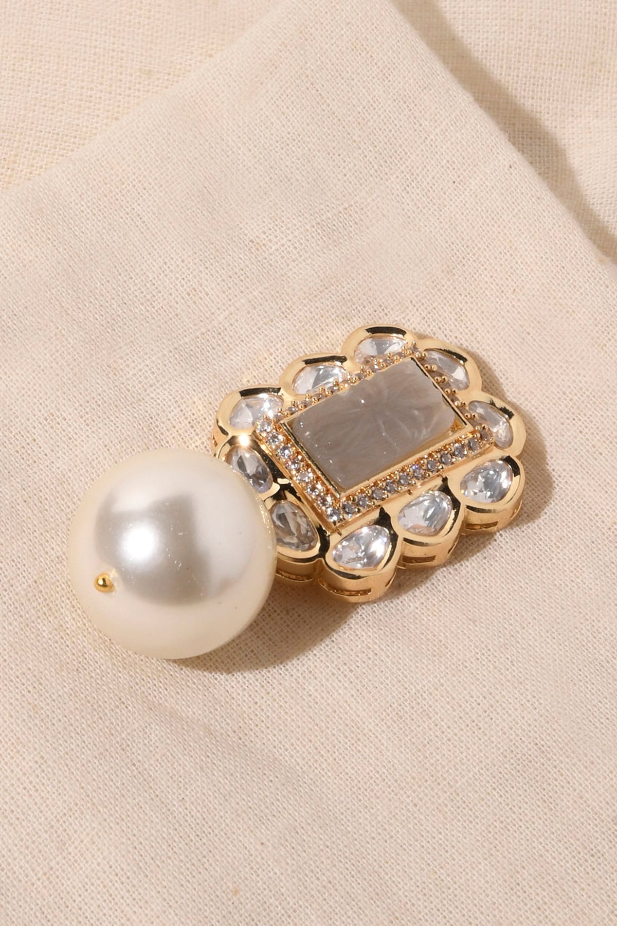 Gold Finish Pearl Drop Handcrafted Earrings