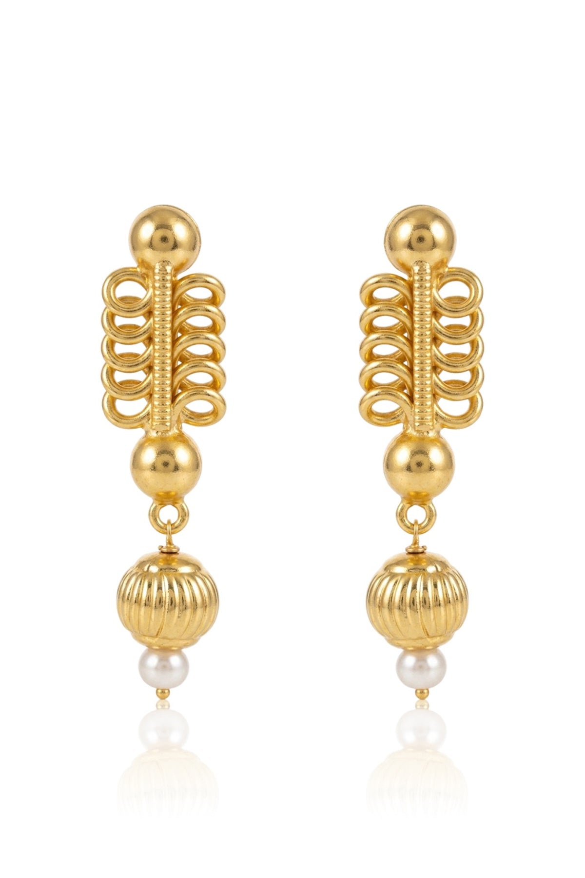 Gold Finish Brass Saniya Drop Earrings