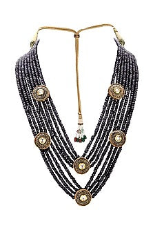 Gold Finish Agate Beads Necklace Set