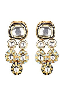 Gold Finish Meenakari Polki Necklace Set
