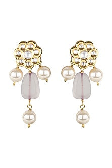 Gold Finish Pearl Meenakari Necklace Set