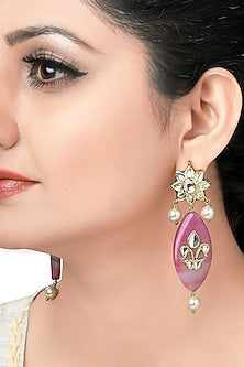 Gold Finish Polki Earrings