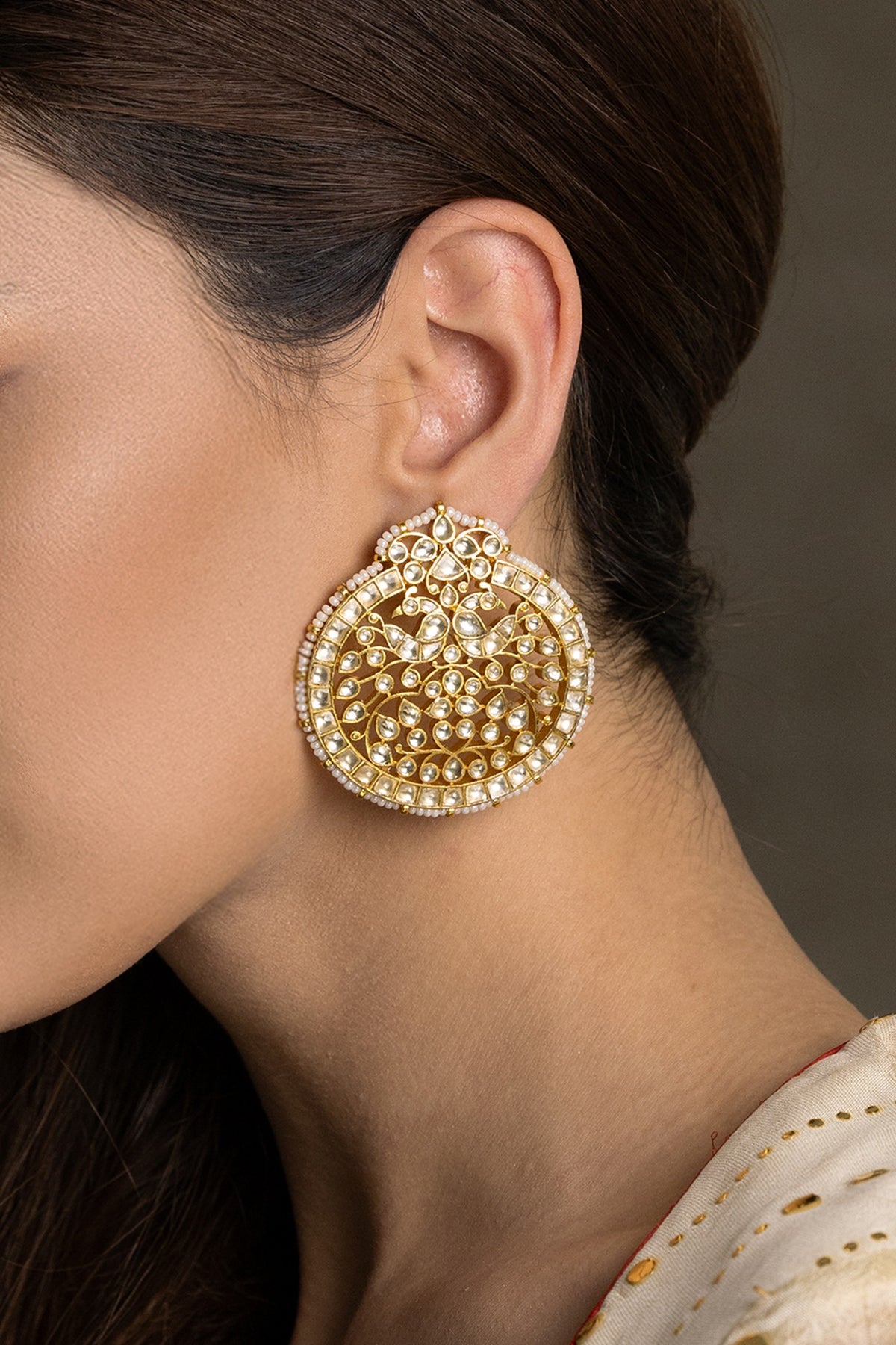 Gold Finish Brass Stud Earrings