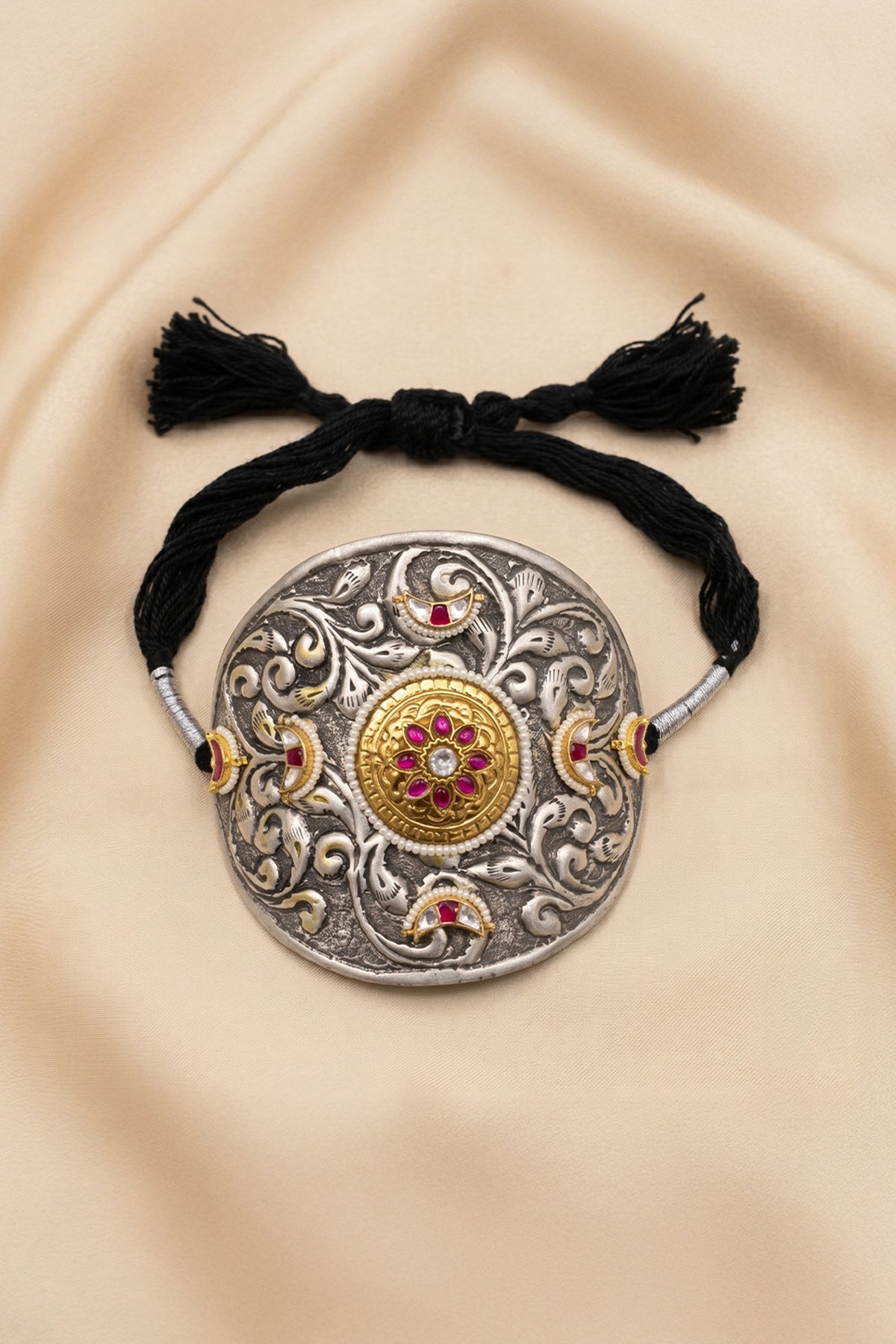 Gold Finish Kundan Polki Ruhani Armlet