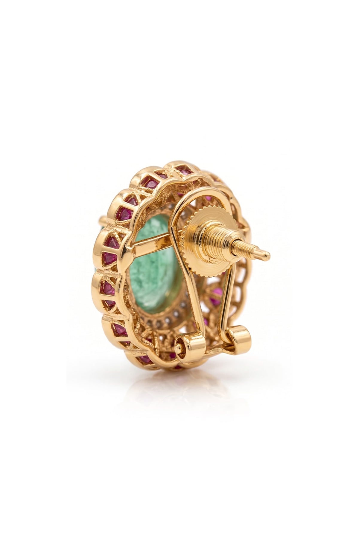 Gold Finish Brass Tavena Stud Earrings