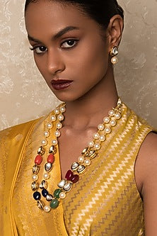 Gold Finish Choker Necklace Set