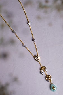 Gold Finish Kundan Polki Long Necklace