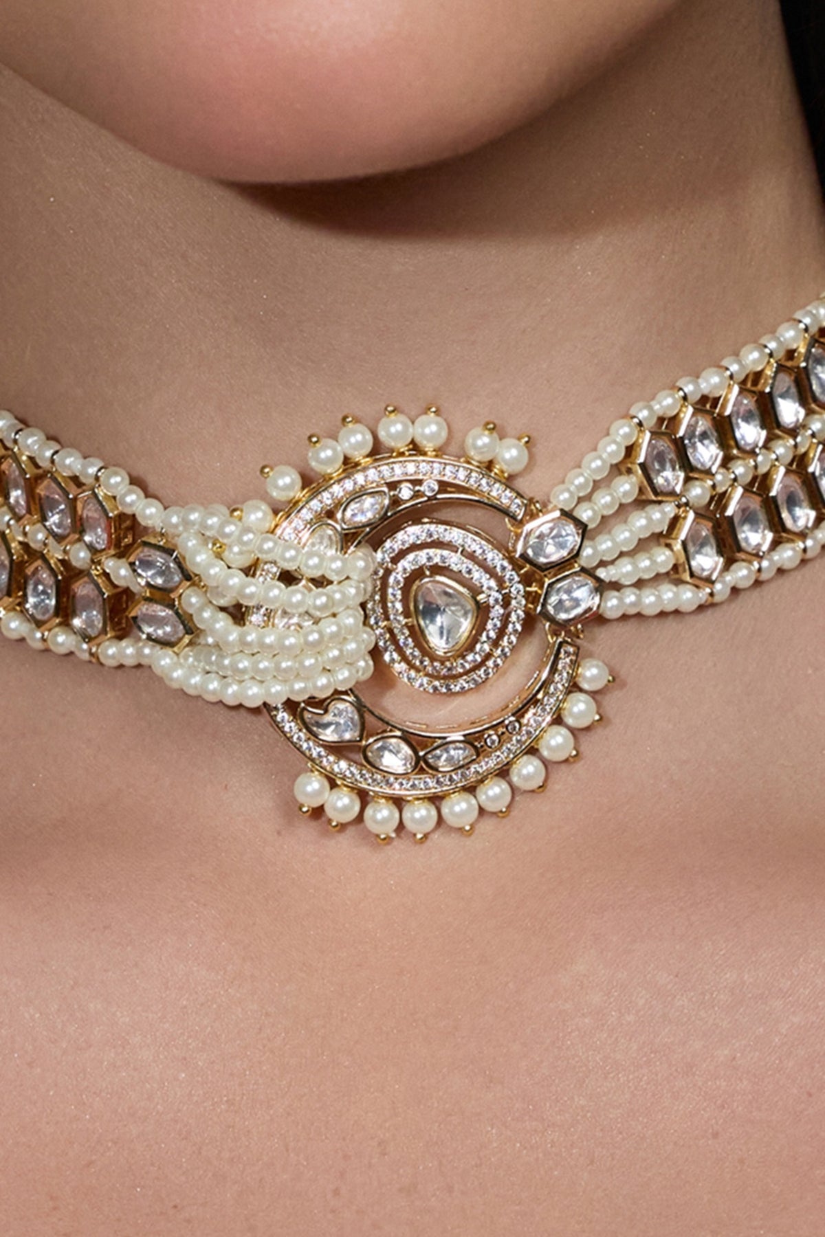 Gold Finish Brass Necklace Set
