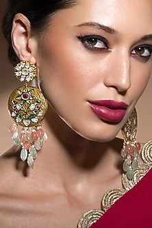 Gold Finish Meenakari Earrings