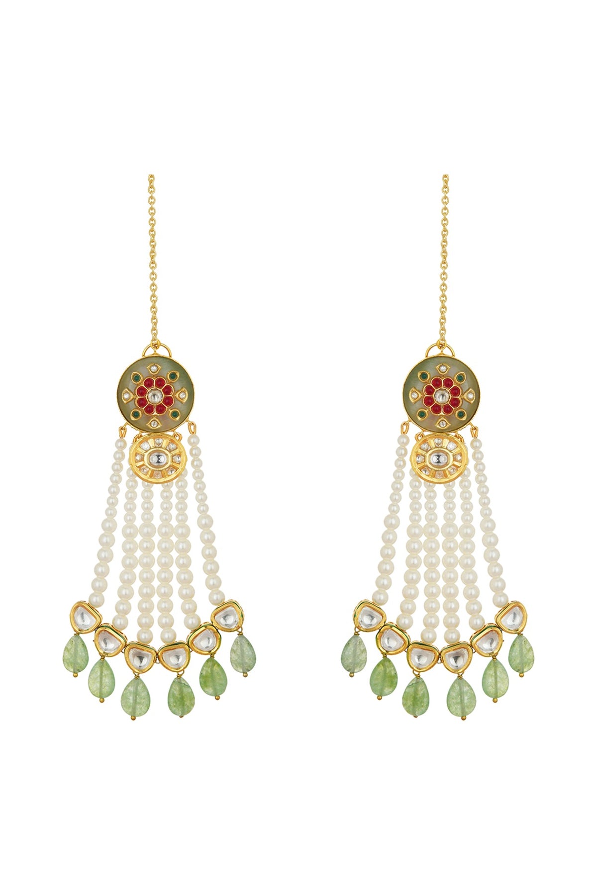 Gold Finish Fluoride Earrings