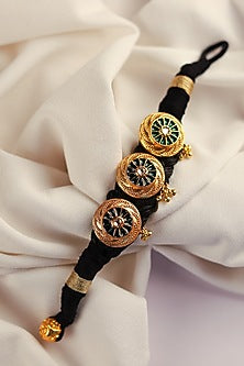 Gold Finish Kundan Polki Bracelet