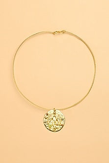 Gold Finish Virgo Celestial Torque Necklace