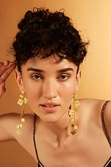 Gold Finish Dangler Earrings
