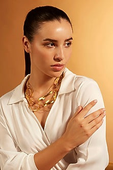Gold Finish Infinity Loop Necklace