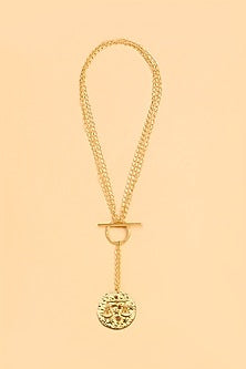 Gold Finish Libra Celestial Necklace