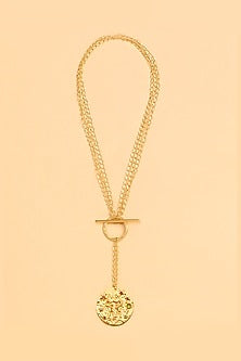 Gold Finish Gemini Celestial Necklace