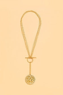 Gold Finish Capricorn Celestial Necklace