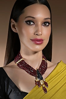 Gold Finish Kundan Necklace