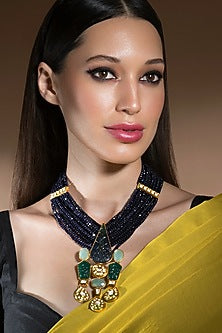 Gold Finish Agate Beads Necklace