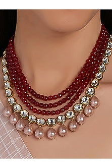 Gold Finish Hydro Kundan Polki Necklace