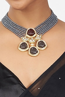 Gold Finish Kundan Necklace