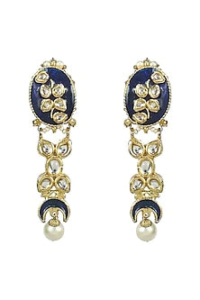 Gold Finish Meenakari Jadtar Dangler Earrings