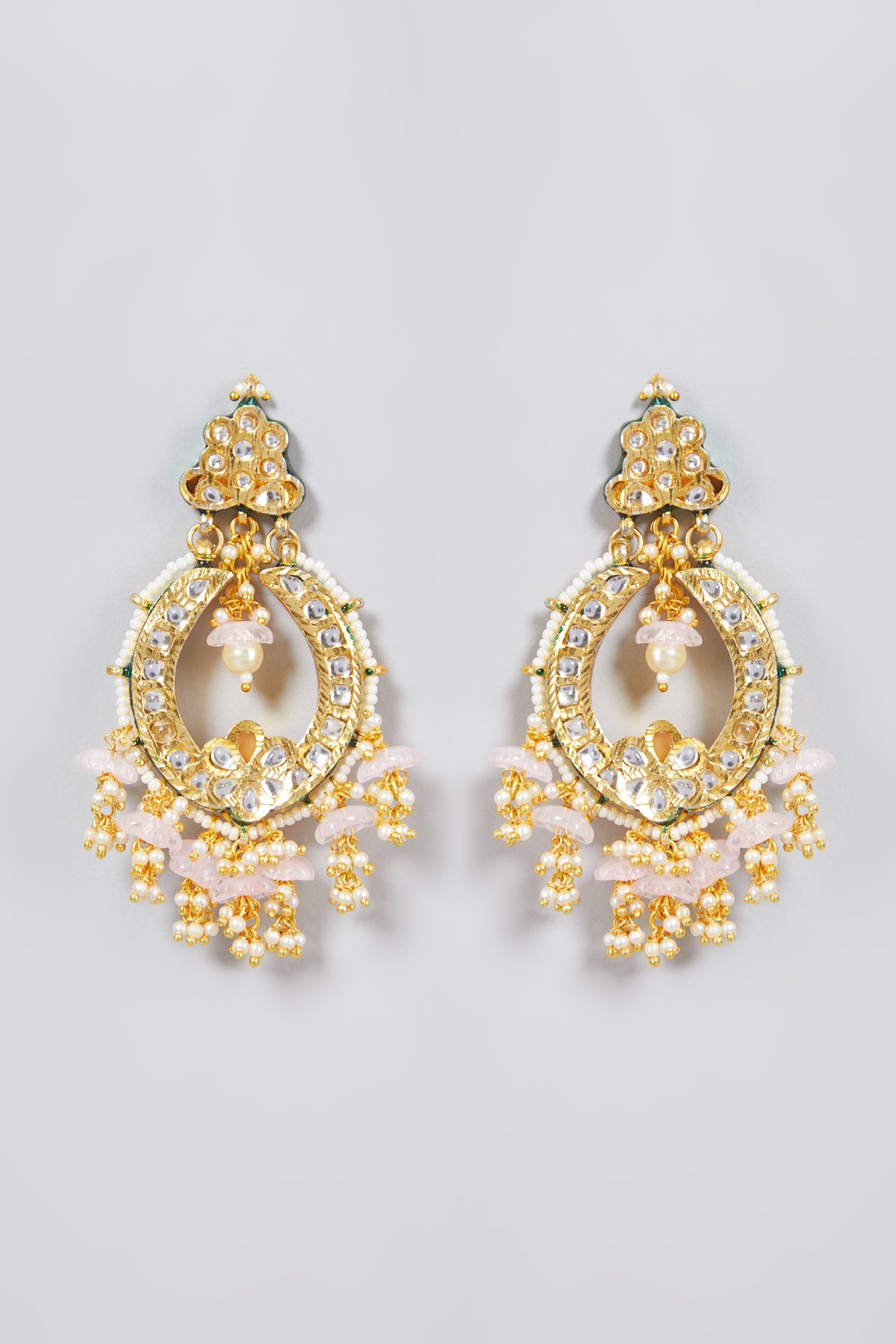 Gold Finish Chandbali Earrings