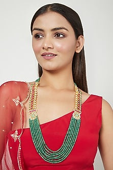 Gold Finish Jadtar Long Necklace