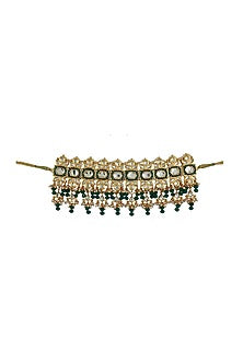 Gold Finish Meenakari Pearl Choker Necklace
