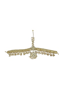 Gold Finish Kundan Polki Mathapatti