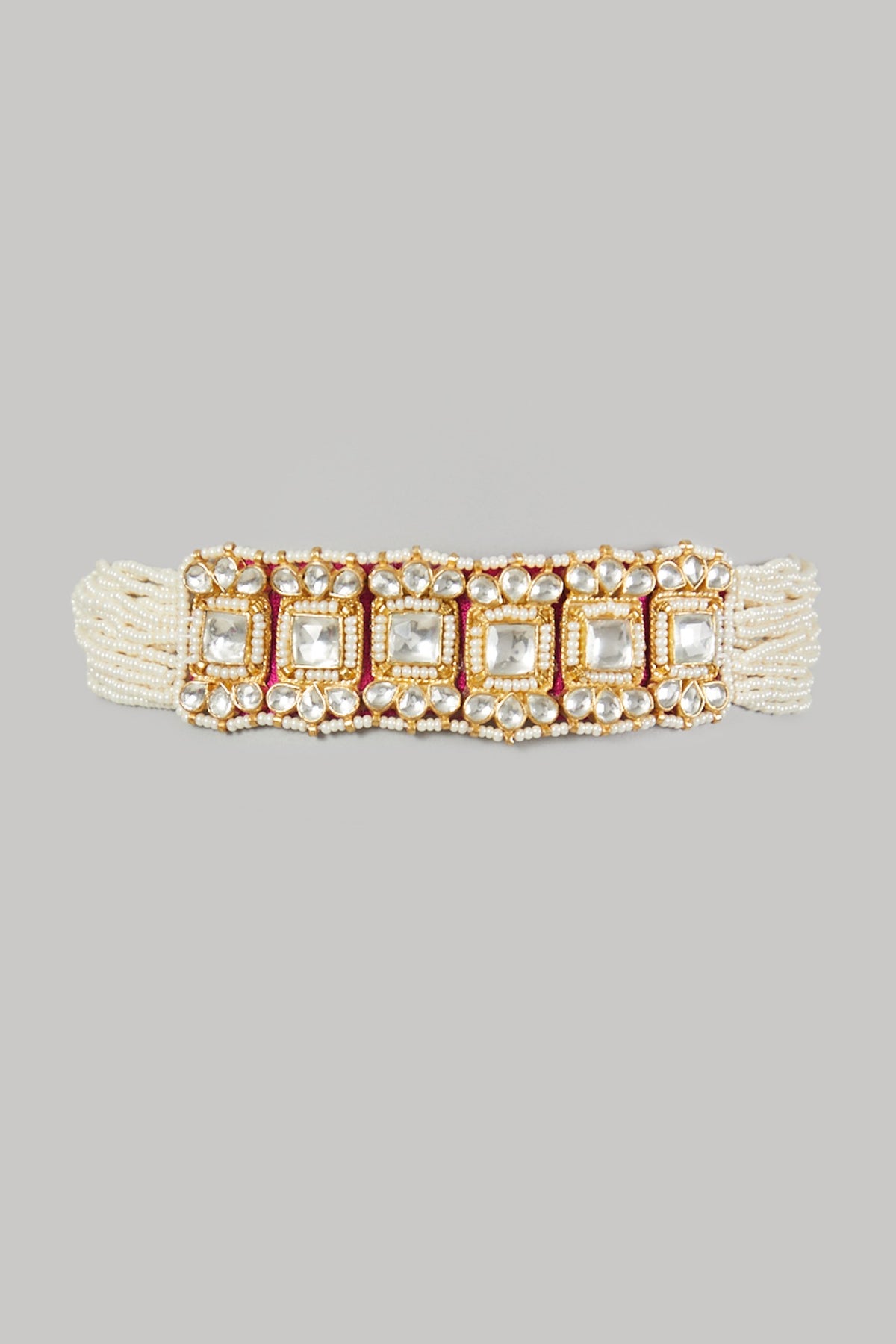 Gold Finish Kundan Polki Choker Necklace