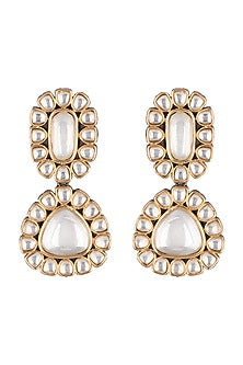 Gold Finish Polki Stud Earrings