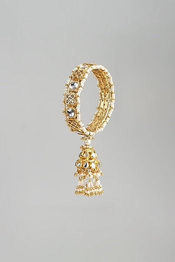 Gold Finish Pearl Bangle