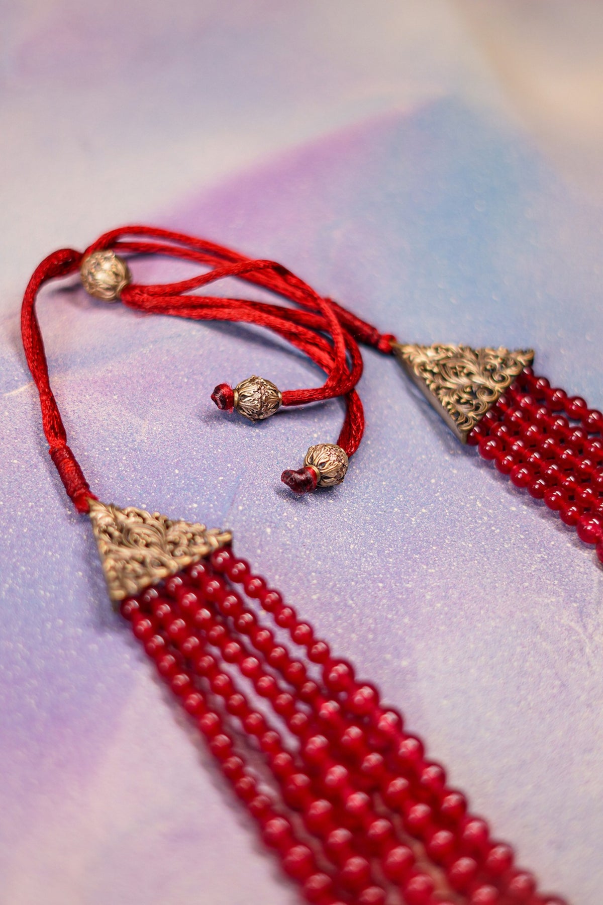 Wine Semi-Precious Stone Mala Necklace