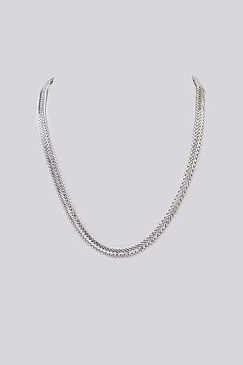White Finish Snake Chain Necklace