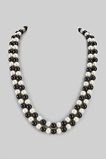 Multi-Colored Black Onyx & Shell Pearl Layered Necklace