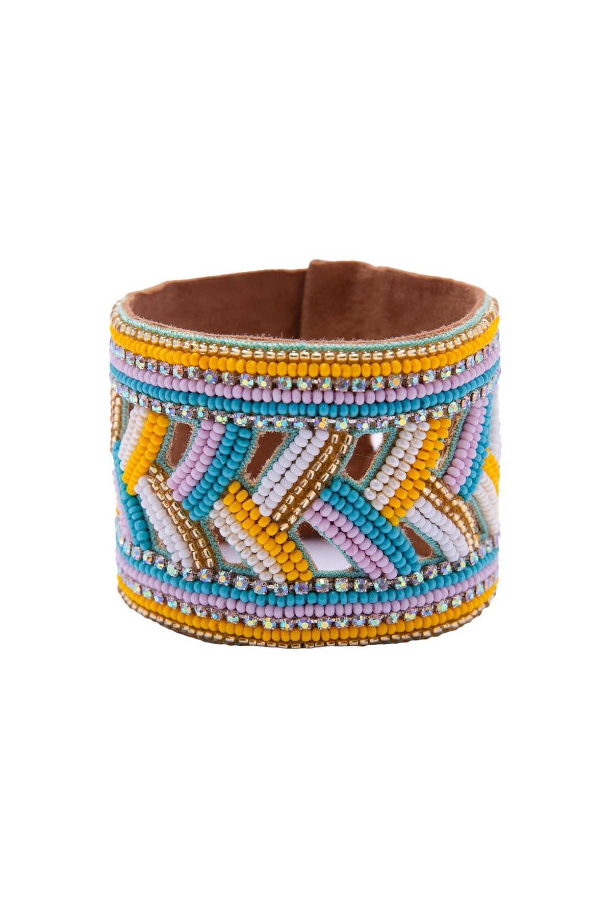 Multi-Colored Hand Embroidered Cuff Bracelet