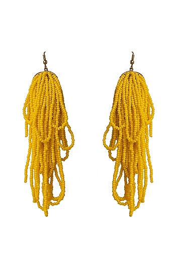 Yellow Beaded Earrings