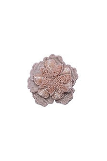 Pink Suede Hand Embroidered Brooch
