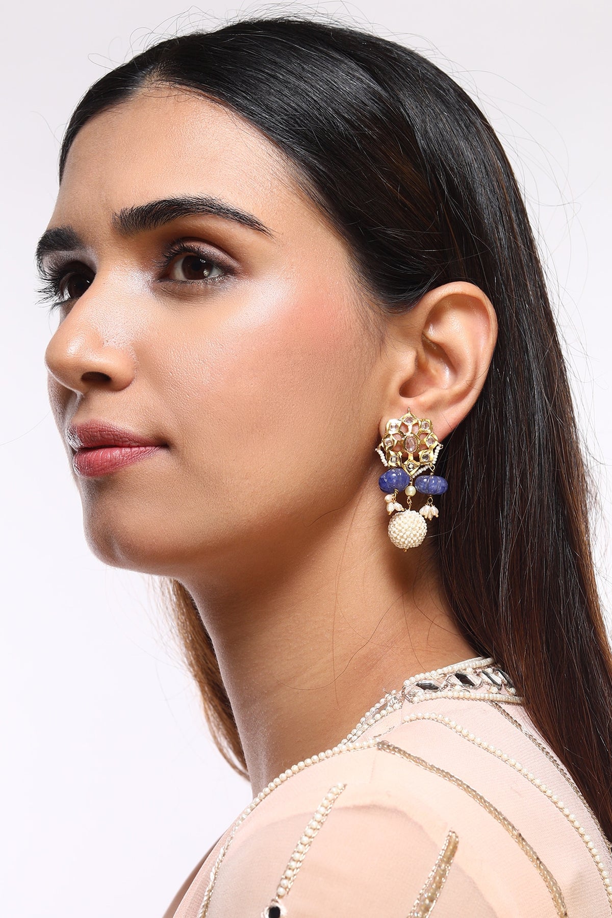 Gold Plated Sapphire Earrings