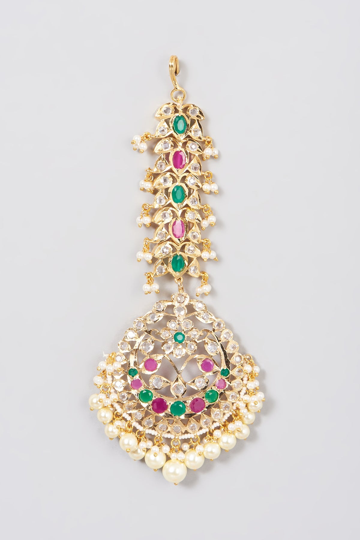 Gold Plated Onyx Beaded Maang Tikka