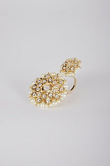 Gold Plated Pearl Adjustable Ring