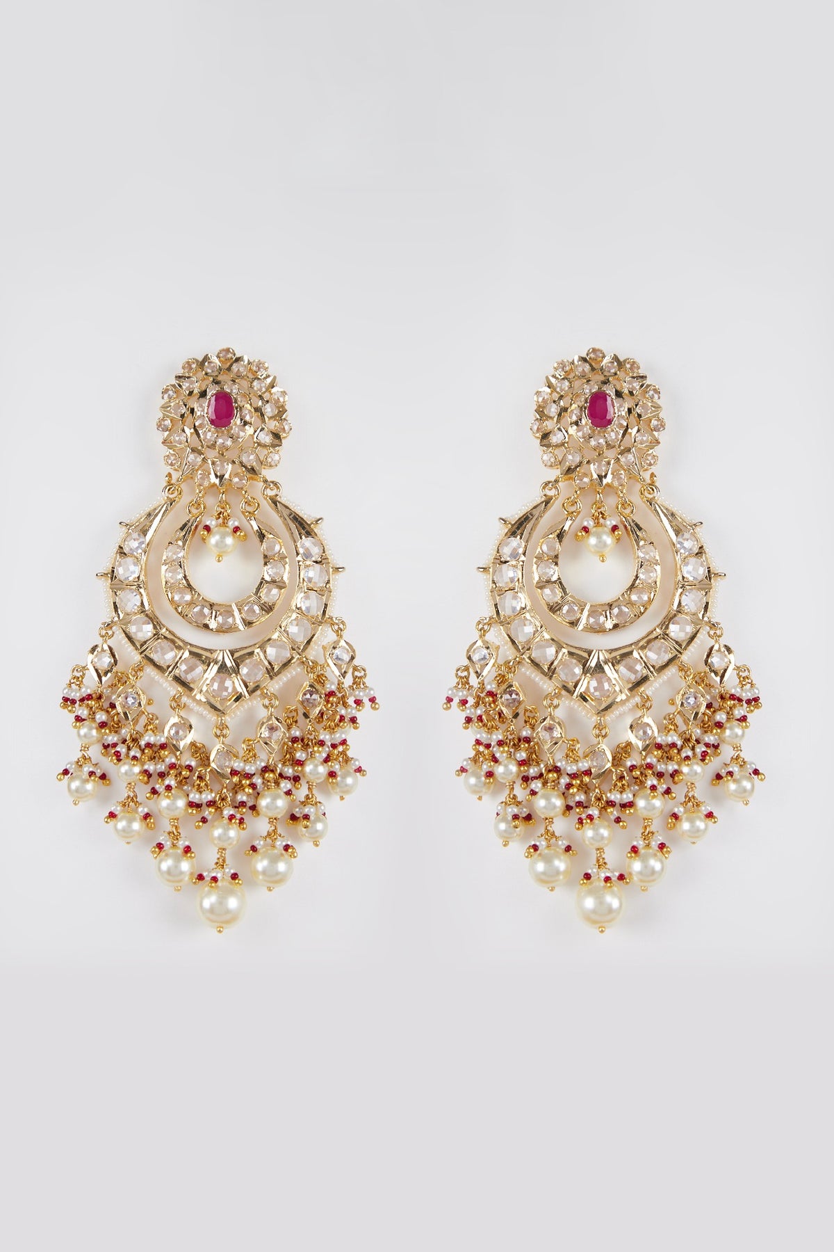 Gold Plated Kundan Chandbali Earrings