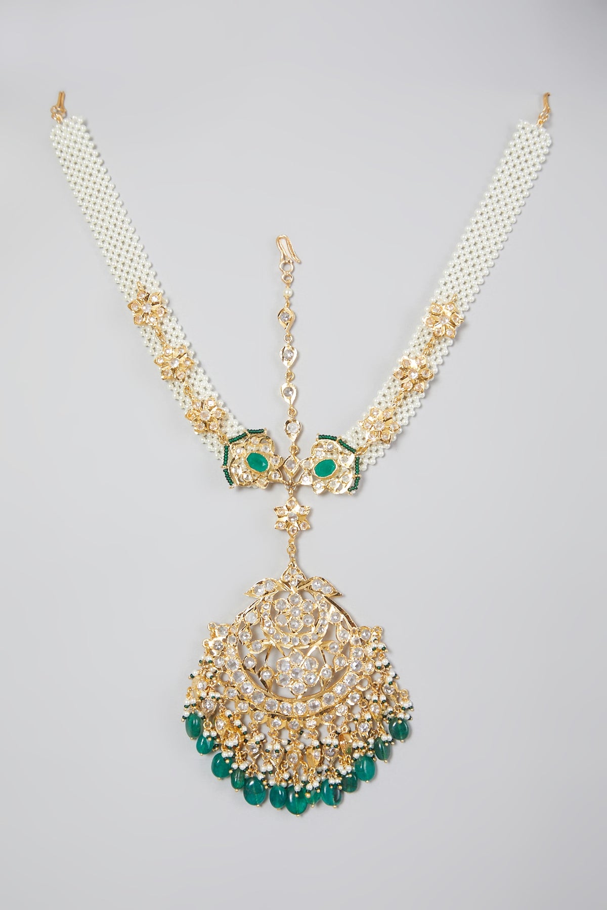 Gold Plated Kundan Polki Matha Patti
