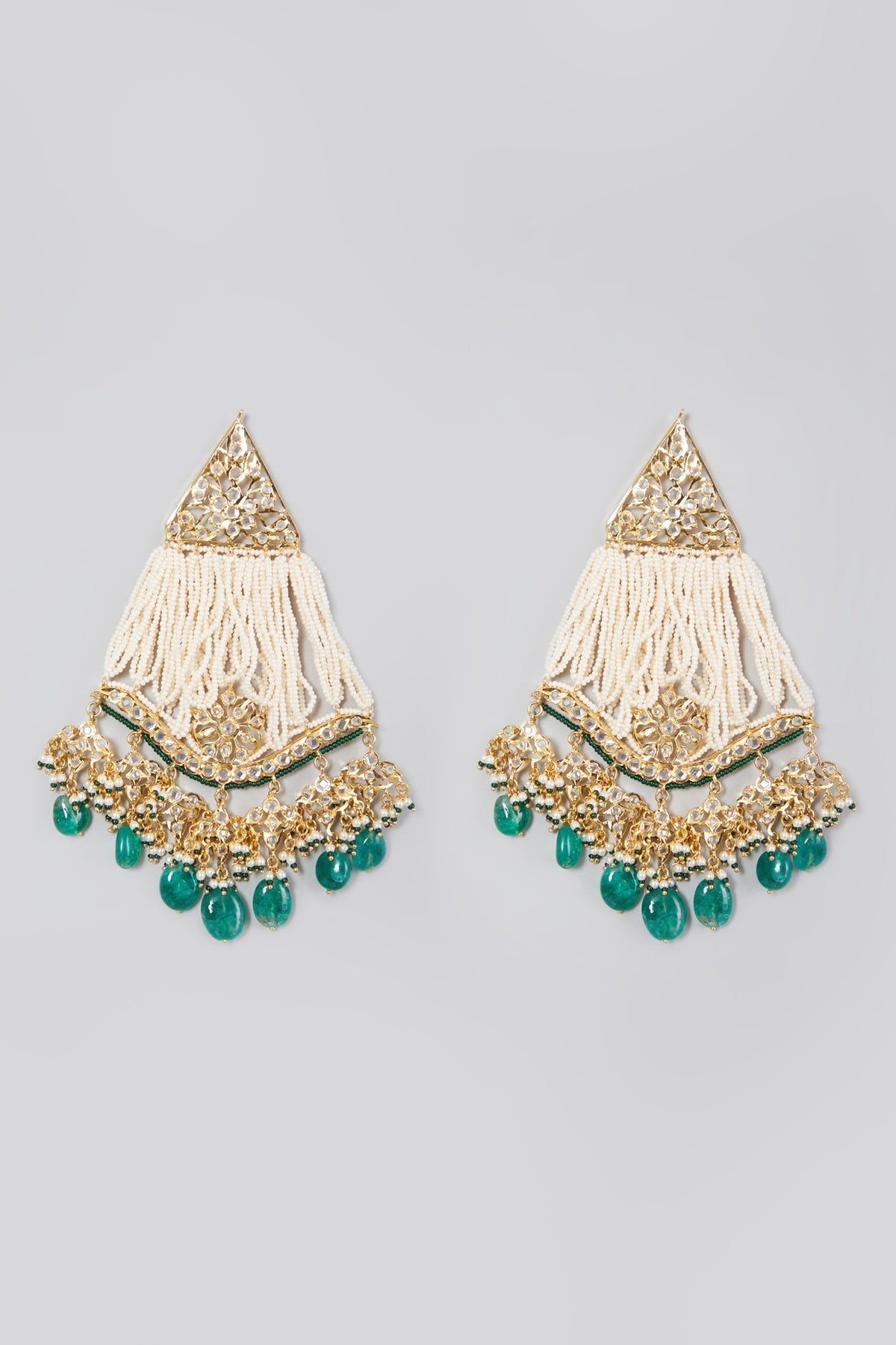 Gold Plated Pearl Chandbali Earrings