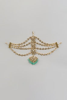 Gold Plated Kundan Polki Mathapatti