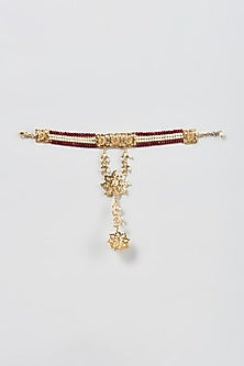Gold Plated Kundan Polki Hand Harness