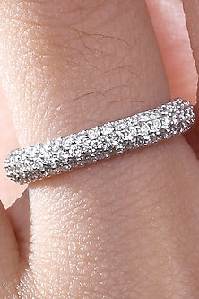 18 Kt White Gold Diamond Stackable Ring